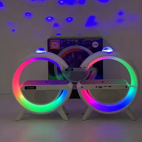 💡Lámpara Talking Lamp con ⚡️Carga Inalámbrica, 🔊Altavoz y Luces LED RGB🌈
